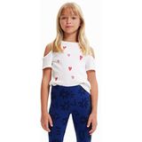 T-shirt met harten en cut-outs