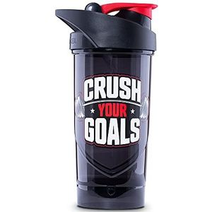 Shieldmixer Hero Pro Classic Shaker Crush Your Goals - BPA-vrij - Gym Accessoires - Eiwitshaker - Fitness Drinkfles - Zwart - 700ml