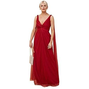 Little Mistress Dames bruidsmeisje Eden geknoopte maxi-jurk, maat 8 UK, rood, Rood, 34