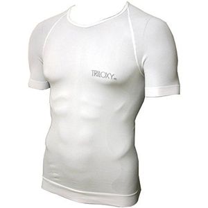 Triloxy Korte mouwen V-hals holle vezel T-shirt, wit, L/XL (54-56)