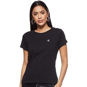 Calvin Klein Jeans Ck Embroidery T-shirt voor dames, korte mouwen, ronde hals, Ck Black, S