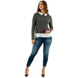 Only - ONLDOLLY - Gebreide Trui - Medium Grey Melange - Lange Mouwen