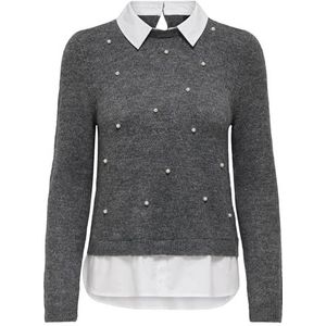 Only - ONLDOLLY - Gebreide Trui - Medium Grey Melange - Lange Mouwen