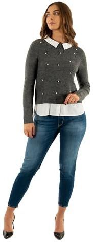 Only - ONLDOLLY - Gebreide Trui - Medium Grey Melange - Lange Mouwen