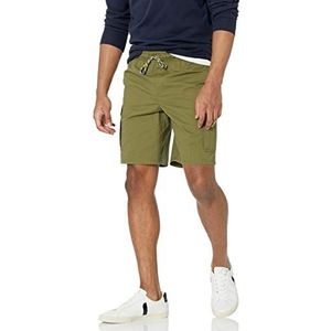 Amazon Essentials Men's Cargoshort met elastische taille en binnenbeenlengte van 23 cm, Olijfgroen, XXL