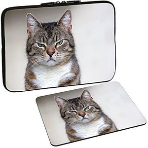 PEDEA Design beschermhoes notebook tas 10,1 inch / 13,3 inch / 15,6 inch / 17,3 inch 13,3 inch + Mauspad Cat