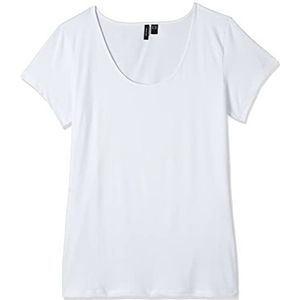 VERO MODA Vmmaxi My Soft Ss U-Neck Noos T-shirt voor dames, wit (bright white), XXL