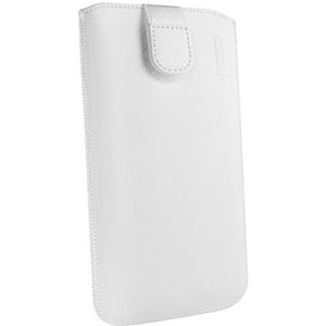 mumbi - Sony Xperia Z1 mobiele telefoon tas bescherming hoes slim case cover etui wit van echt leer met klittenbandsluiting