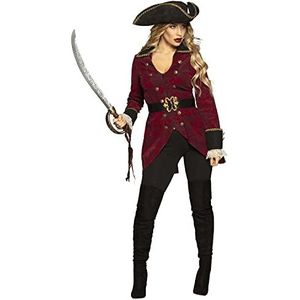 Boland 83768 - piratenkostuum orkaan kostuum, jas, hoed en riem, voor dames, zeerovers, verkleedkleding, carnaval, themafeest