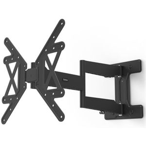Hama TV muurbeugel draaibaar, kantelbaar (32-65 inch TV beugel voor tv tot 50 kg, max. VESA 400x400, uittrekbare TV muurbeugel incl. Fischer-pluggen & boorsjabloon) zwart