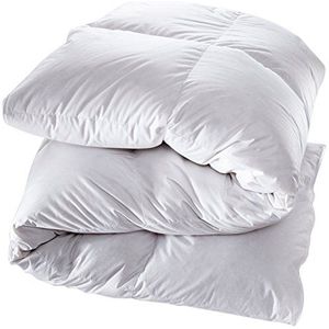 Manteuffel Comfort Donsdekbed voor de winter, extra warm, 155 x 220 cm, 60% dons en 40% veren, 1780 g, wit, 100% katoen