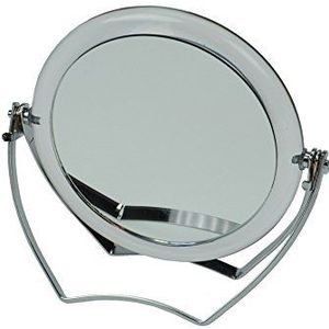 Fantasia Reisspiegel acryl met metalen beugel, make-up spiegel inklapbaar met 15-voudige vergroting, Ø 10 cm, hoogte 12 cm