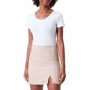 Koton Dames Mini Slit Detail Linnen Blended Rok, Brown Check (08t), 36