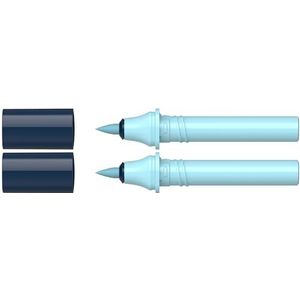 Schneider 040 Paint-It Twinmarker cartridges (Brush Tip - kwast, kleurintensieve inkt op waterbasis, voor gebruik op papier, 95% gerecyclede kunststof) aqua blue 027