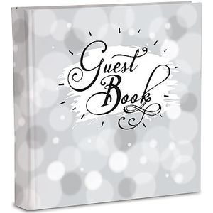 Mareli Gastenboek voor bruiloft, doop, verjaardag, jubileum, wit, 20 x 20 cm, 70 pagina's