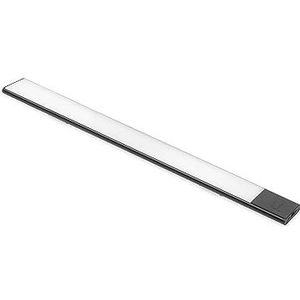 Emuca - Kaus Black USB oplaadbare LED-wandlamp met naderingsaanraaksensor, 400mm, Zwart, Plastic en Aluminium