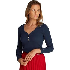 Tommy Hilfiger - Slimfit Top - Donkerblauw - Katoen