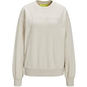 Jack & Jones Dames Jjxx Jxdee Ls Loose Grunge Sweat Noos Sweatshirt, Moonbeam/Detail:tonal Emb Opt 8, XS
