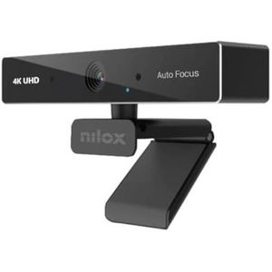 Nilox - 4K UHD Webcam - Zwart - Plug & Play - Geschikt voor Windows en Mac OS
