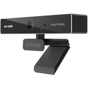 Nilox - 4K UHD Webcam - Zwart - Plug & Play - Geschikt voor Windows en Mac OS
