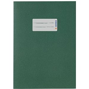 HERMA 5505 papier schriftomslagen DIN A5, schriften met tekstveld, van krachtig gerecycled papier en rijke kleuren, 10-delige set schriftbeschermers voor schoolschriften, groen