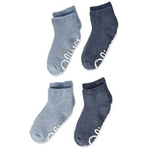 s.Oliver Socks Unisex kinderen Online Junior Originals Organic ABS Quarter 4-pack sokken, Jeans Melange, 23/26, jeans, gemêleerd, 23 EU
