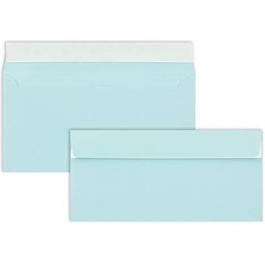 50 enveloppen DIN lang - lichtblauw - 110 g/m² - 11 x 22 cm - zeer vormvast - zelfklevend - kwaliteitsmerk: FarbenFroh by GUSTAV NEUSER