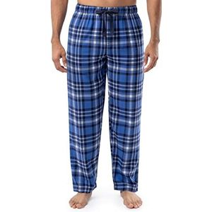 Izod Heren slaapbroek van ayon-garen, gekleurd, geweven pyjamabroek, blauw/marineblauw/wit geruit, large, blauw/marineblauw/wit geruit, L