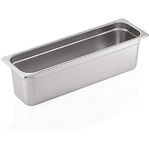 WAS 7024 150 Serie 70 Chrome Nikkel Staal Gastronorm Container met Stapelrand 9.00L, 2/4 GN, 162mm x 530mm x 150mm