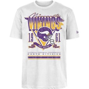 MINNESOTA VIKINGS New Era Cap NFL Oversized T-shirt Screent Print Distressed Team Graphic Wit Unisex