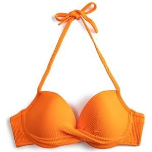 Koton Dames Tie Neck Bikini Top Tissued Swim Wear, oranje (200), 36