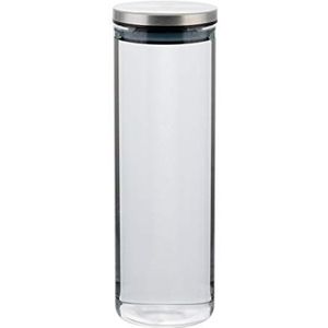 axentia Voorraaddoos van borosilicaatglas, helder/zilver/zwart/wit, Ø 8,5 cm, hoogte ca. 25 cm