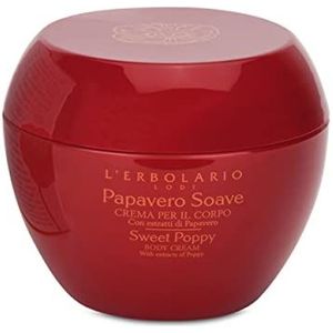 L'Erbolario, Klaprozen Body Creme, Verstevigende Verzorgende Crème, Hydraterende Crème, Geschikt voor Droge Huid, Geurende Crème, Grootte: 200 ml