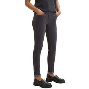 TOM TAILOR Dames Alexa Slim fluwelen broek 1034190, 15417 - Evident Anthracite, 32W / 32L