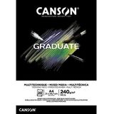 Canson Graduate Mix Media Block A4 20 vellen zwart fijn 240 g