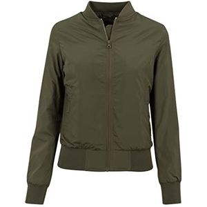 Urban Classics Dames Light Bomber Jacket Dames, Donker olijfgroen, L