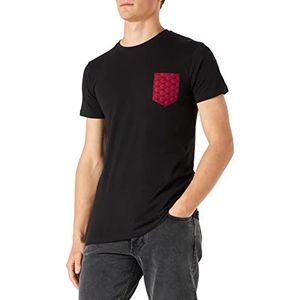 Frenchcool Heren T-shirt, met zakken, rood, maat XXL, zwart