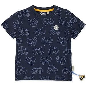 Sigikid Jongens Sigikid T-shirt van biologisch katoen voor Mini Jongens in de maten 98 tot 128 T Shirt, Donkerblauw Alloverprint, 128 EU, Donkerblauw/alloverprint, 128 cm