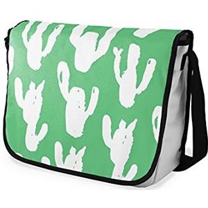 Bonamaison Digitaal bedrukte Messenger schooltas met zwarte riem voor studenten, crossbody tas, koerierstas, schoudertas voor kinderen, meisjes, jongens, maat: 29x36 cm