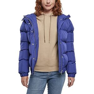 Urban Classics Winterjas voor dames, met capuchon, korte bufferjas met capuchon, verkrijgbaar in 8 kleuren, maten XS - 5XL, BluePurple., L