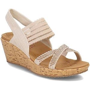 Skechers Beverlee Fancy sandalen met sleehak voor dames, naturel, 38.5 EU