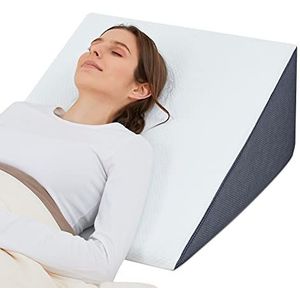 Touchutopia Wigkussen om in bed te slapen, 25,4 cm, 61 cm, 61 cm, driehoekige bovenkant van verkoelend traagschuim, verhoogd ondersteunend wigkussen met afneembare wasbare sloop