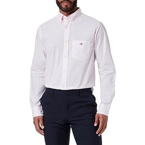 GANT Heren REG POPLIN Gingham Shirt Klassiek overhemd, lichtroze, standaard, lichtroze, L
