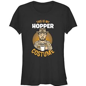 Stranger Things Dames Hopper Kostuum Korte Mouw T-Shirt, Zwart, XL, zwart, XL