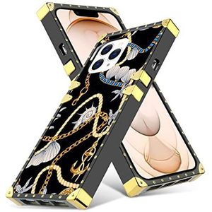 Voor iPhone 13 Pro Square Edge Phone Case Beautiful Gem Chain Flexibele Premium Anti-kras Bescherming voor iPhone 13 Pro