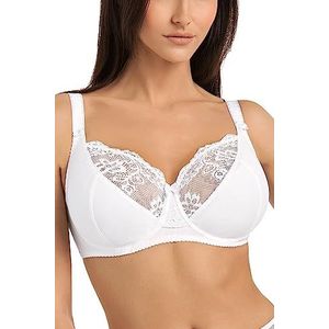Teyli - Cotton Bra - Dames Beugel BH - Wit - Kanten Bies