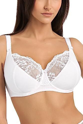 Teyli - Cotton Bra - Dames Beugel BH - Wit - Kanten Bies
