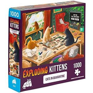 Exploding Kittens Puzzel - Cats in Quarantine - 1000 stukjes - Engels - voor Volwassenen