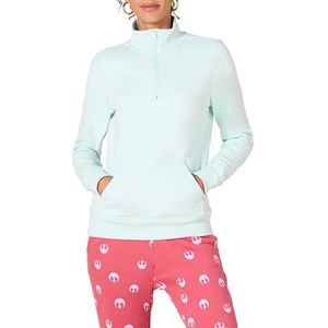 Amazon Essentials Dames lange mouwen lichtgewicht Franse Terry Fleece Quarter-Zip Top, Aqua, XL