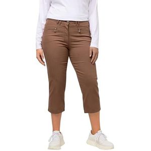 Ulla Popken Basic Mony, kuitlang, facelift broek voor dames, bruin, 46 NL